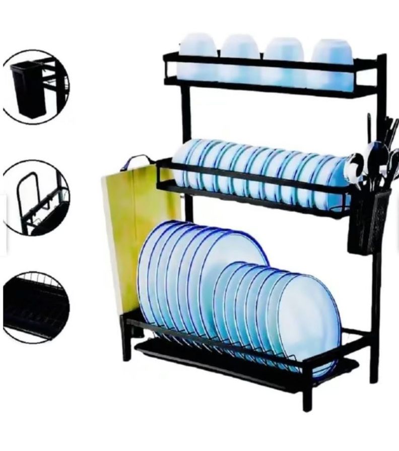 Escurridor De Platos 2 Pisos Metal Rack 14 platos-4