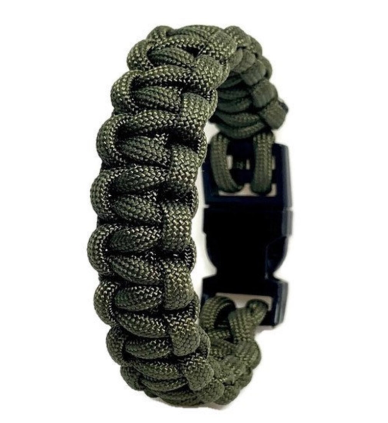 Pulsera Paracord Treking Y Escalada Supervivencia 5 En 1 Verde Camuflaje-4