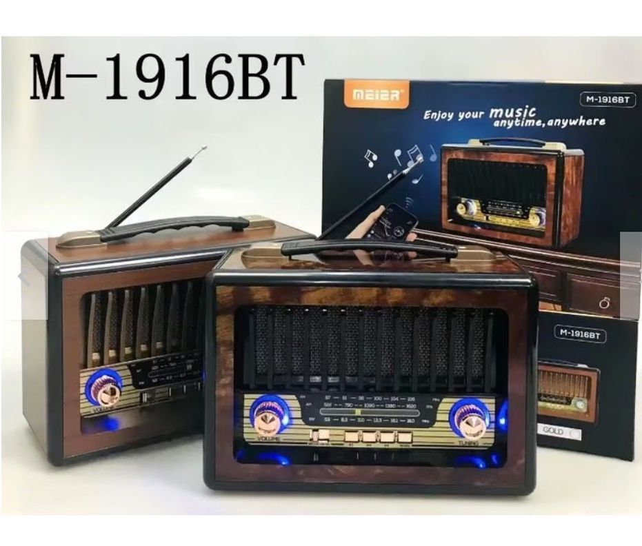Radio Portátil Vintage de Madera M-1916BT Usb Sd Mp3-3