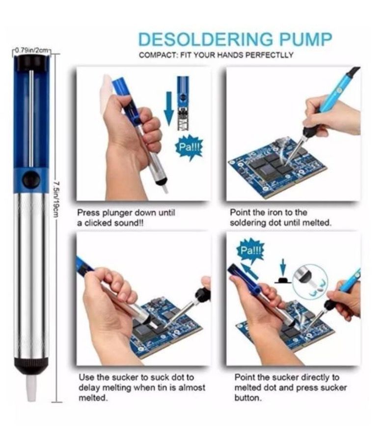 Kit Cautín Soldador 60w Punto Lápiz Temperatura -1