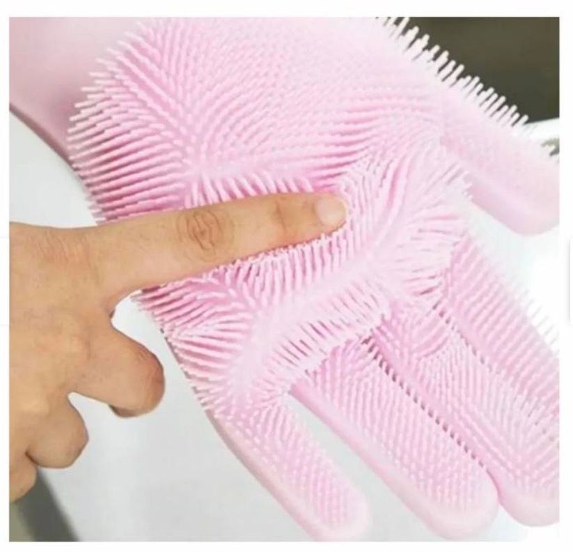 2 Guantes De Silicona Multiusos Mágicos Limpieza L-4