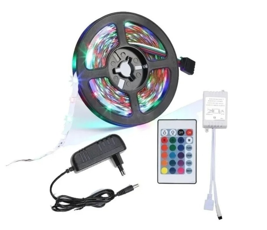Cinta Luz Tira Led 5mt Rgb Control Luces-1
