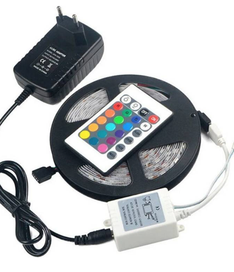 Cinta Luz Tira Led 5mt Rgb Control Luces-2