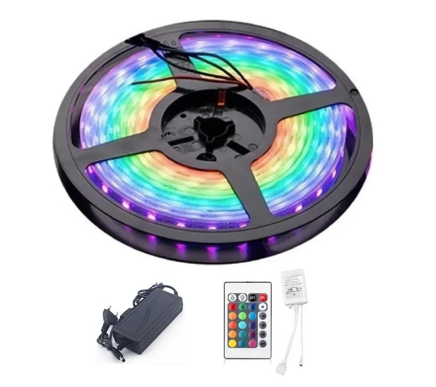 Cinta Luz Tira Led 5mt Rgb Control Luces-3