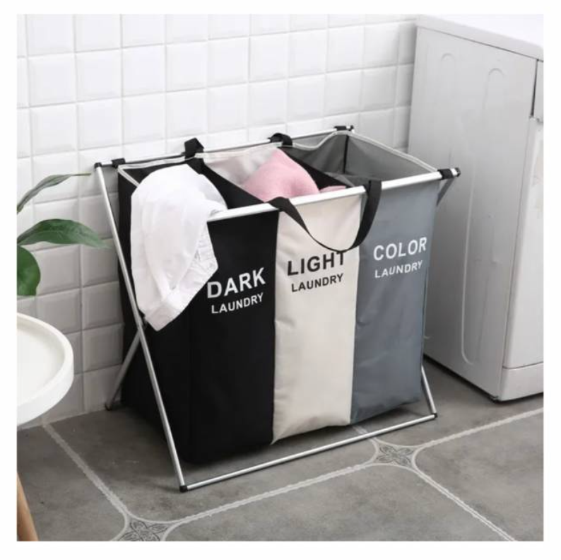 Cesto Plegable Ropa Sucia Canasto Con 3 Separaciones-2