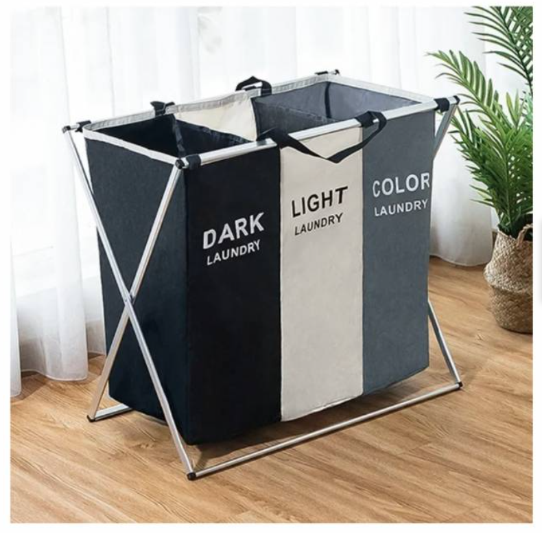 Cesto Plegable Ropa Sucia Canasto Con 3 Separaciones-4