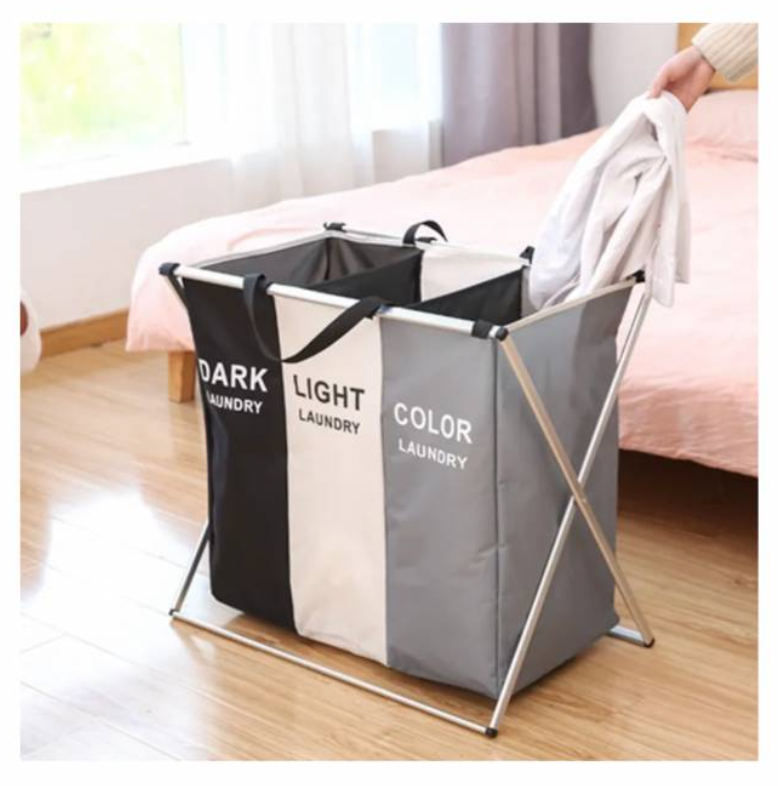Cesto Plegable Ropa Sucia Canasto Con 3 Separaciones-3