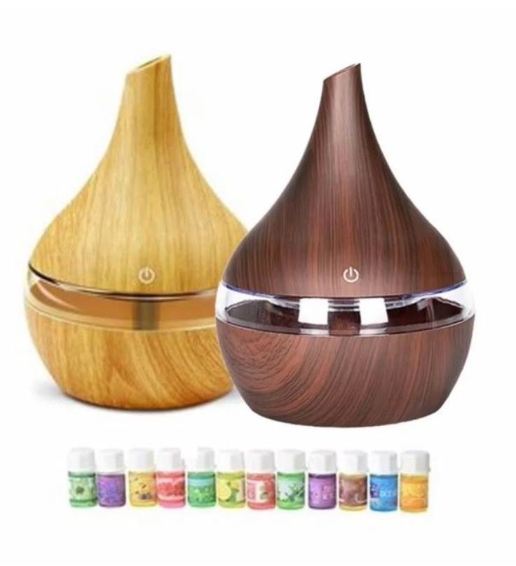 Humidificador Marrón Aromatizador Usb Difusor + 12-2