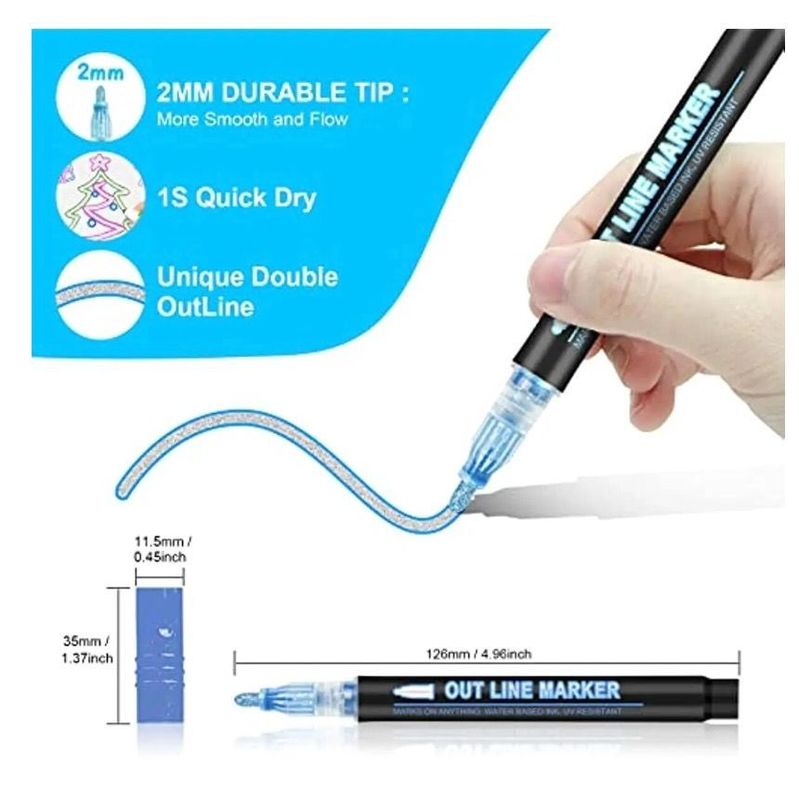 Pack 24 Rotuladores de Colores Contorno Doble Linea-4