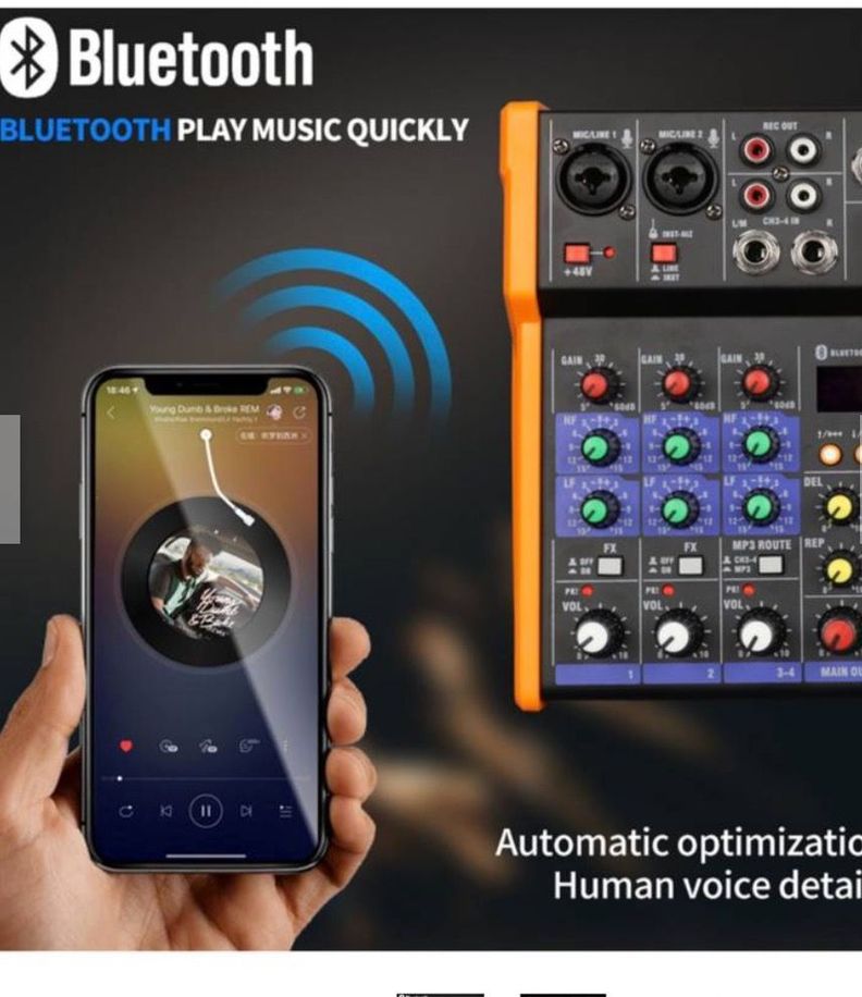 Consola Mezcladora Interfaz Audio 4 Canales Usb B -2