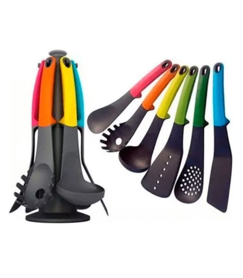 Set 6 Utensilios De Cocina Antiadherentes Mango De Silicona-0