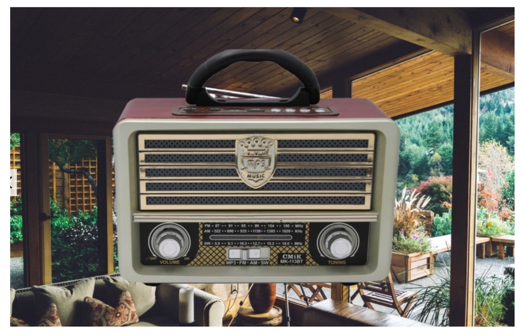 Radio Portátil Mini Retro Vintage Usb Sd Mp3 -5