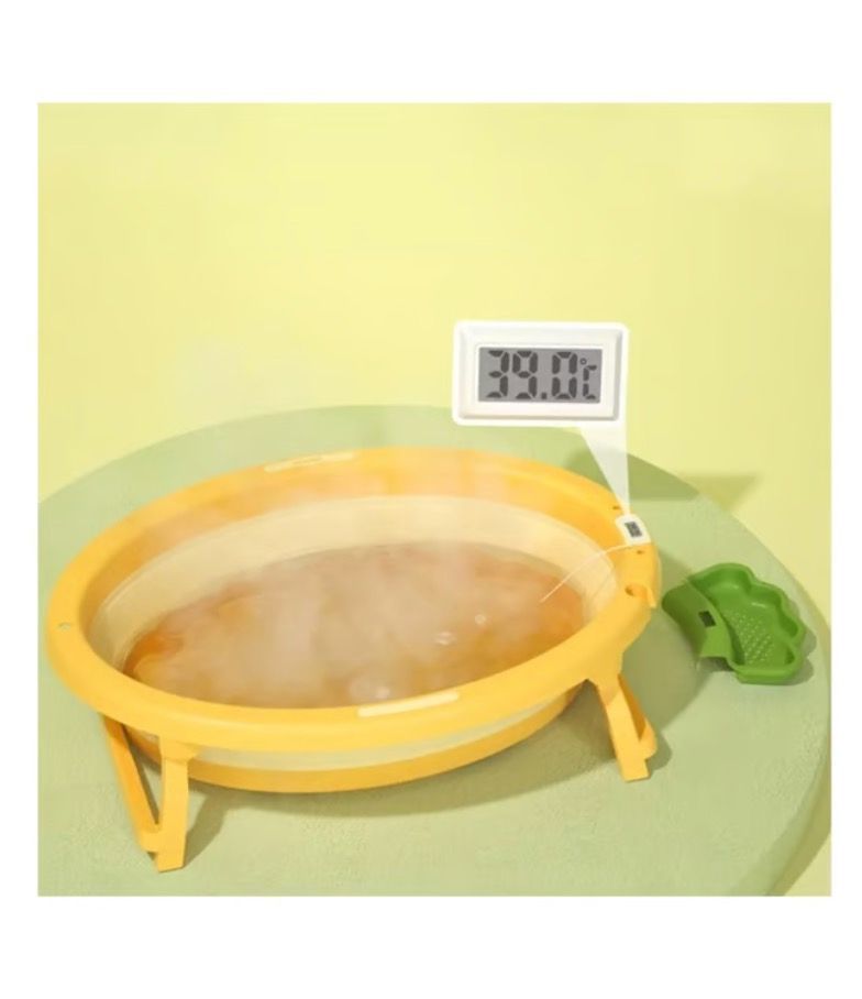 Tina Bañera Plegable Para Baño Bebé Verde con Termostato-1