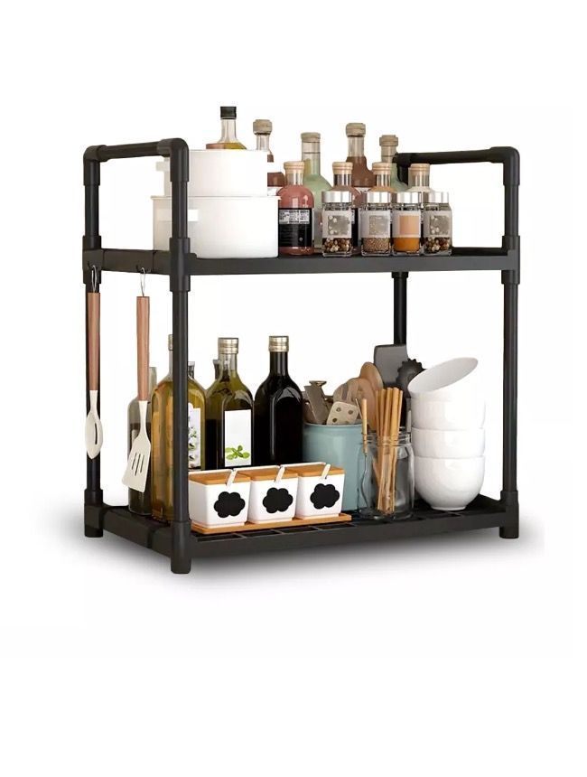Organizador Rack Cocina 2 Niveles Especias Multifuncional-0