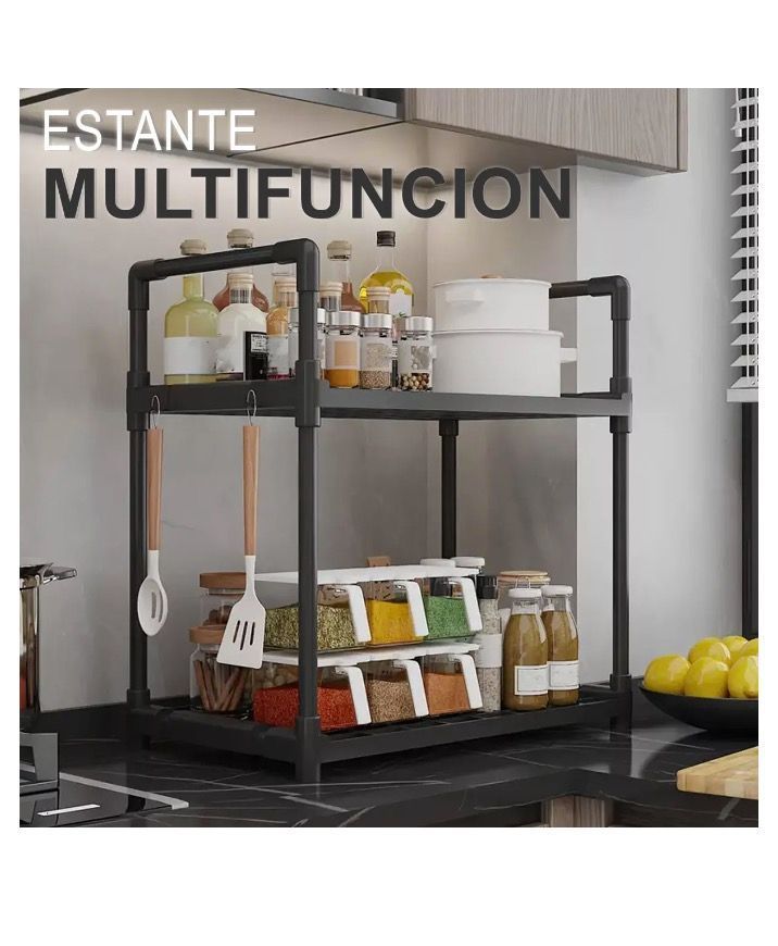 Organizador Rack Cocina 2 Niveles Especias Multifuncional-3
