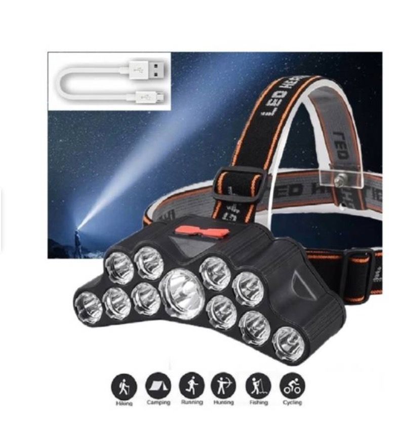 Linterna Led Minera Cabeza Cintillo Frontal 11 Led-2