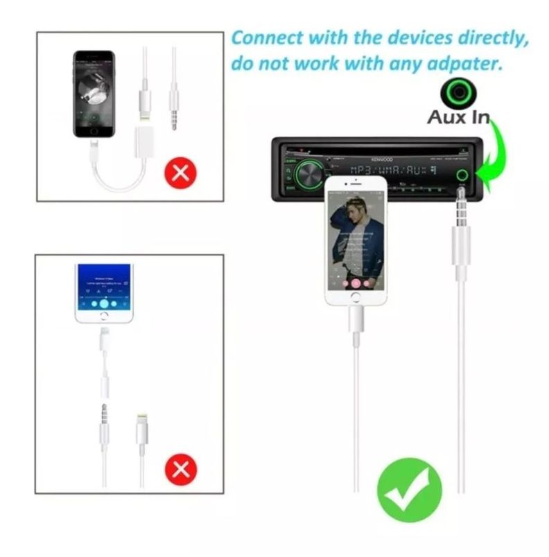 Cable Auxiliar Para iPhone/iPad Lightning A Jack 3.5mm Macho-3
