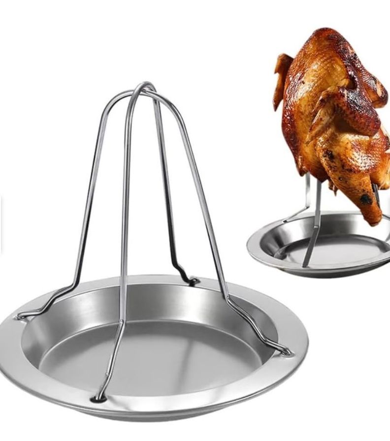 Soporte Chicken Roaster Para Asador Horno Cocina Camping-0