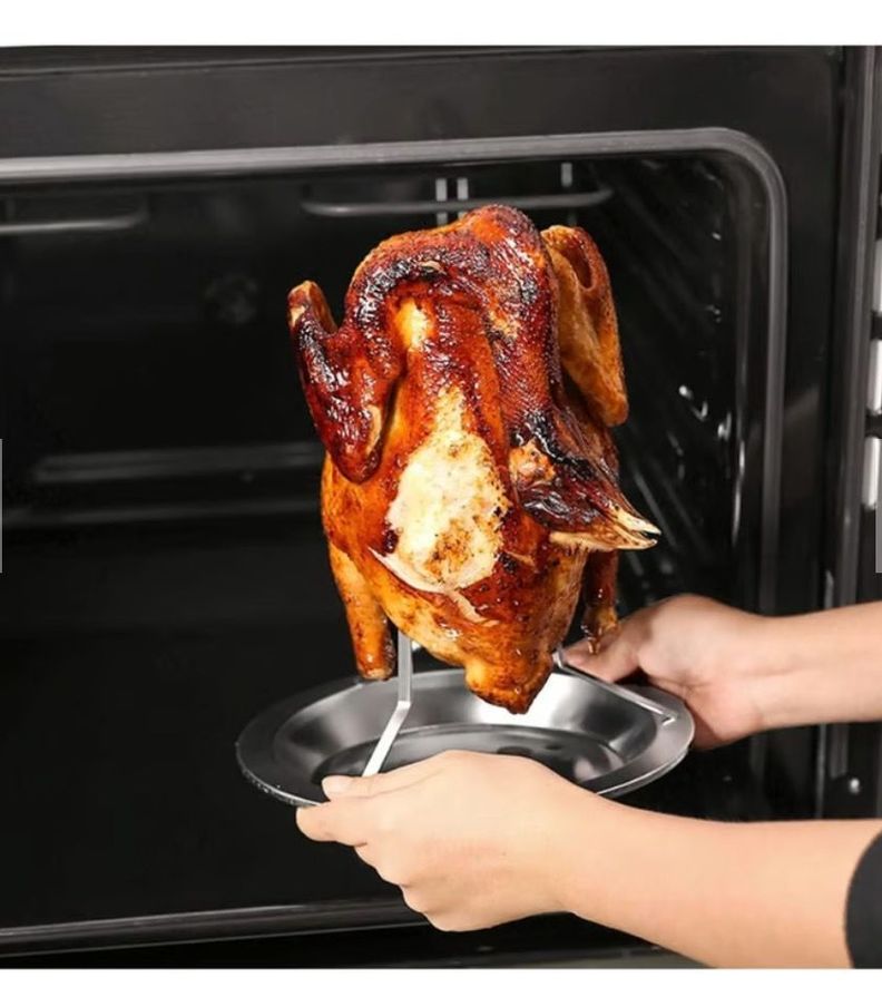 Soporte Chicken Roaster Para Asador Horno Cocina Camping-3