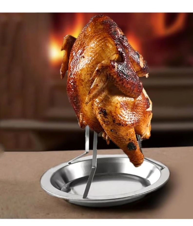 Soporte Chicken Roaster Para Asador Horno Cocina Camping-4
