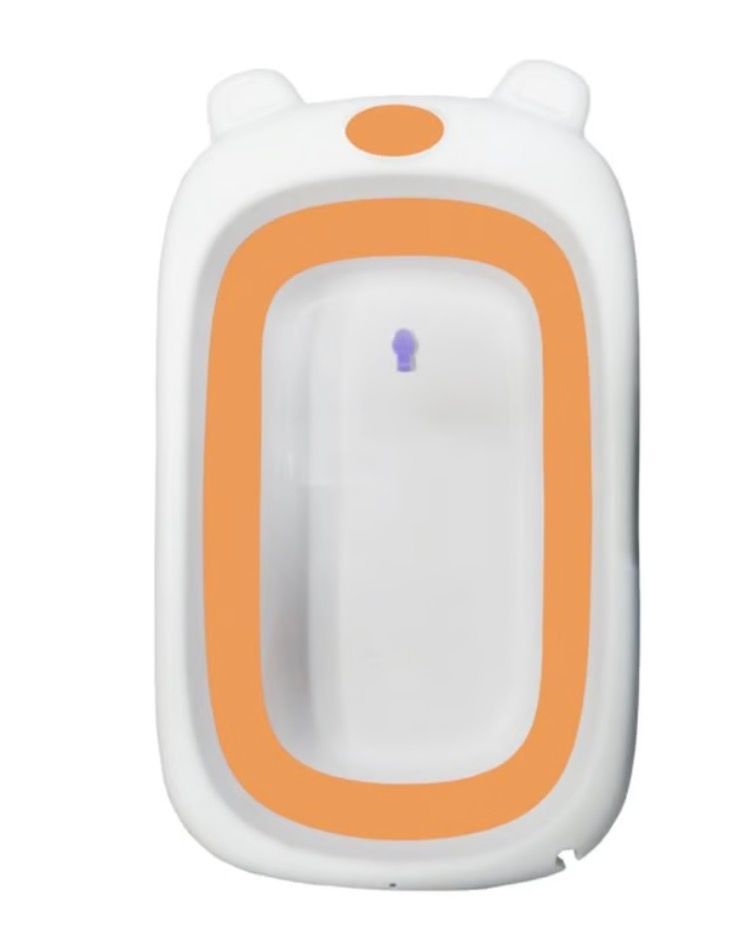 Bañera Plegable Portátil Para Niños Blanco-Naranja 25 Lts-1