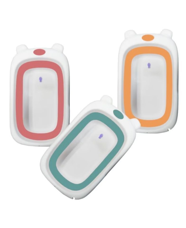 Bañera Plegable Portátil Para Niños Blanco-Naranja 25 Lts-2