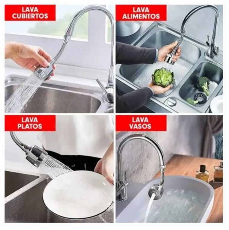 Grifo Mas Flexible Ahorrador De Agua Fregadero Y Lavamanos Con Filtro-3