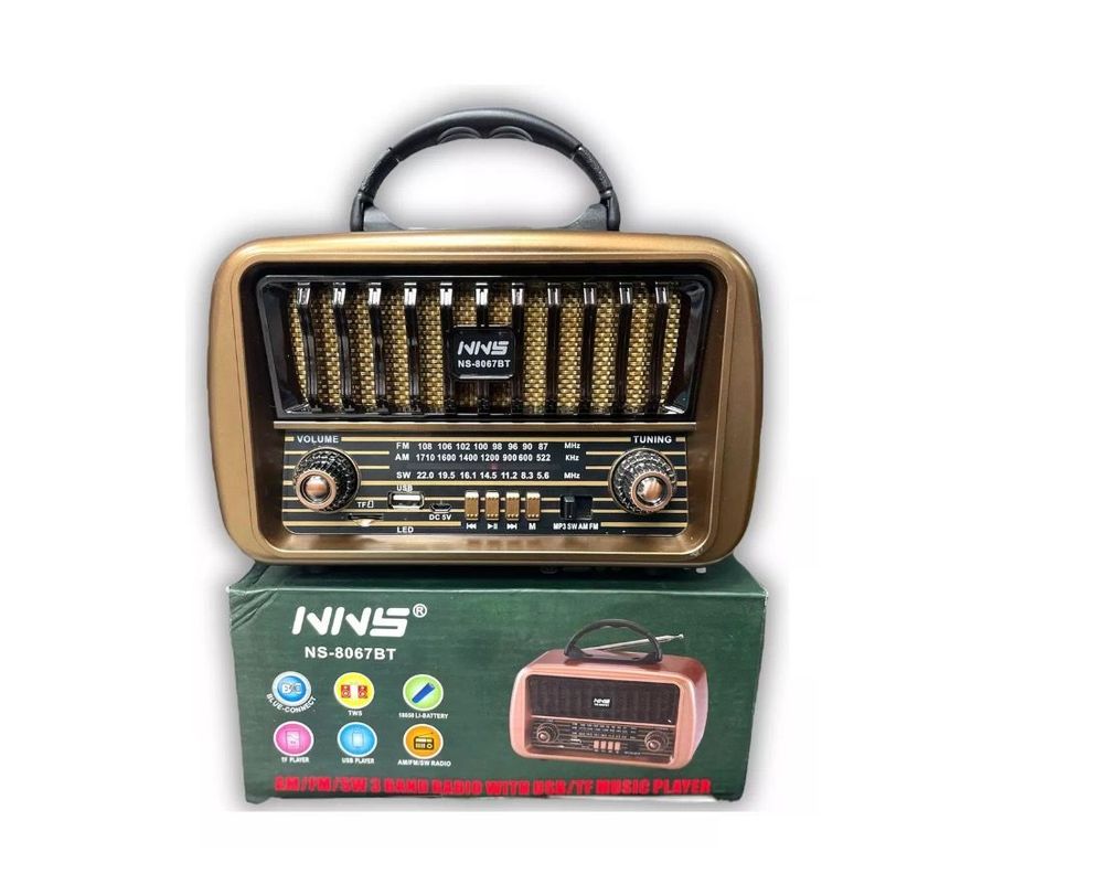 Radio Fmamsw Parlante Retro Recargable Con Bluetooth Nns6639-2