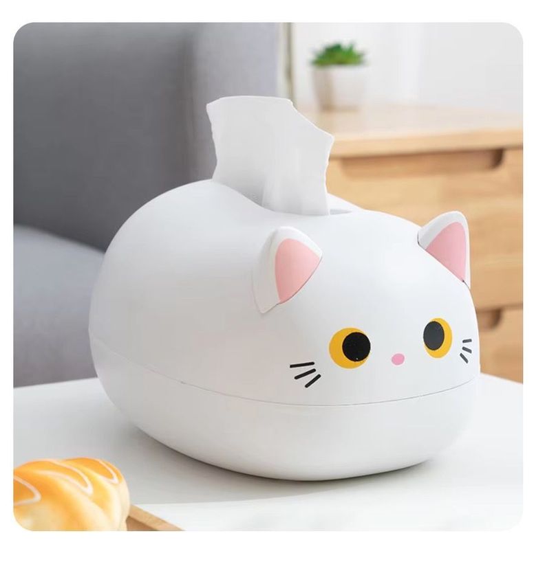 Organizador para Pañuelos Caja Pañuelos GATO BLANCO-2