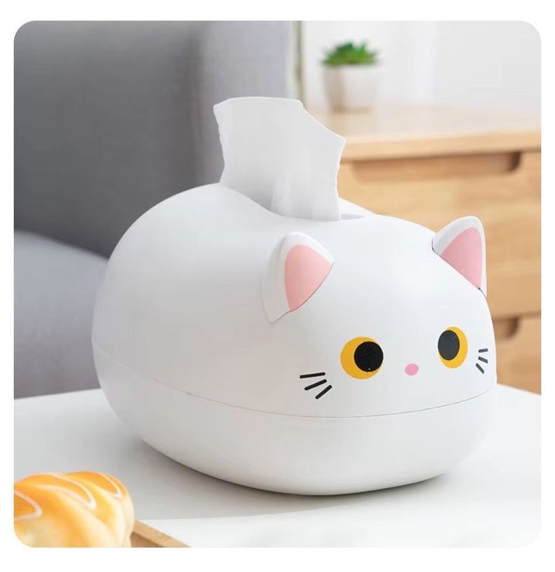 Organizador para Pañuelos Caja Pañuelos GATO BLANCO-3