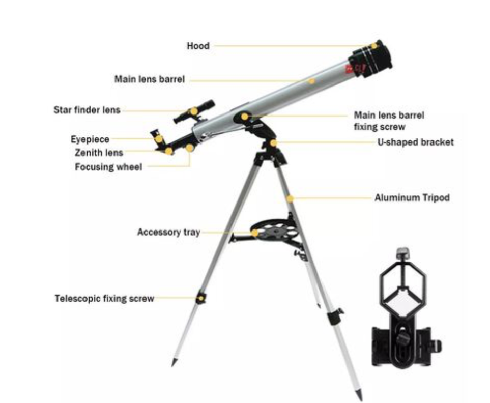 Telescopio Astronómico Lente 60mm Con Trípode-2