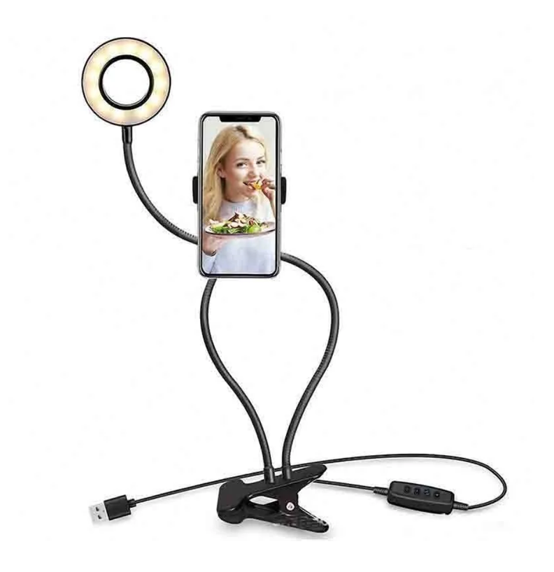 Kit 2en1 Aro Luz Fotografia Led Selfie Soporte-1
