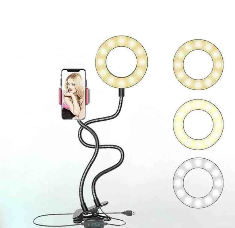 Kit 2en1 Aro Luz Fotografia Led Selfie Soporte-2