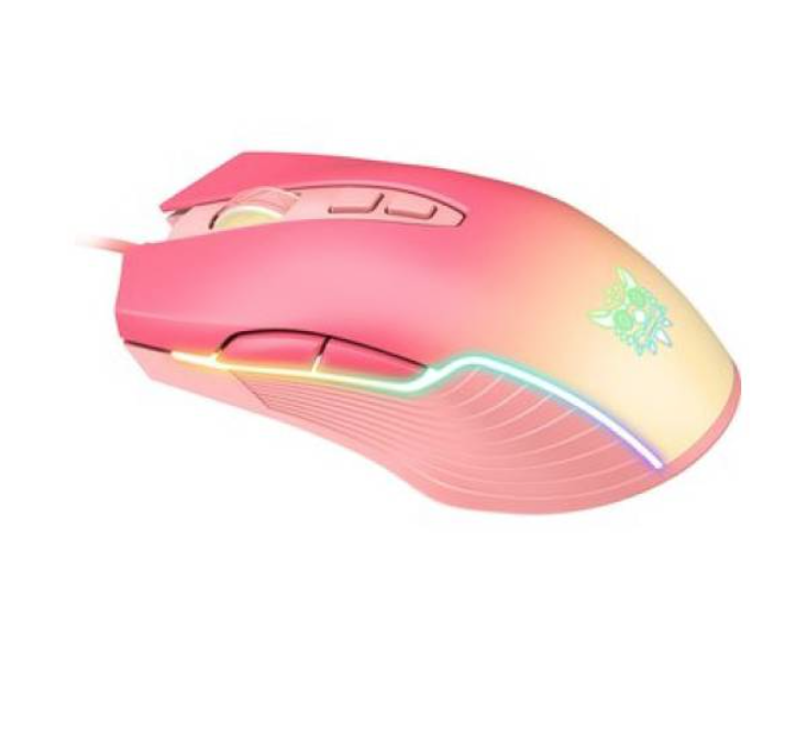 Mouse Gamer Onikuma CW905 RGB 7 botones Color Rosa con luces-1