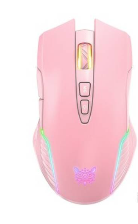 Mouse Gamer Onikuma CW905 RGB 7 botones Color Rosa con luces-0