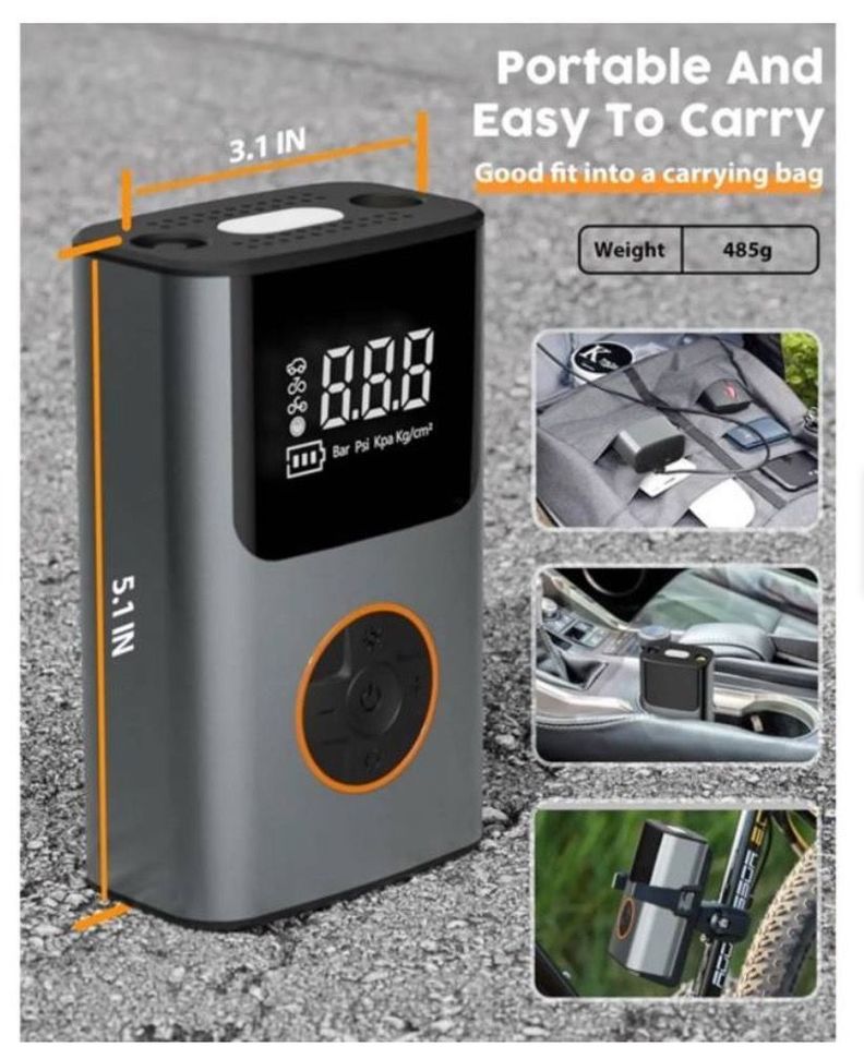 Compresor De Aire Portátil Digital 50 Watt 150 Psi-4