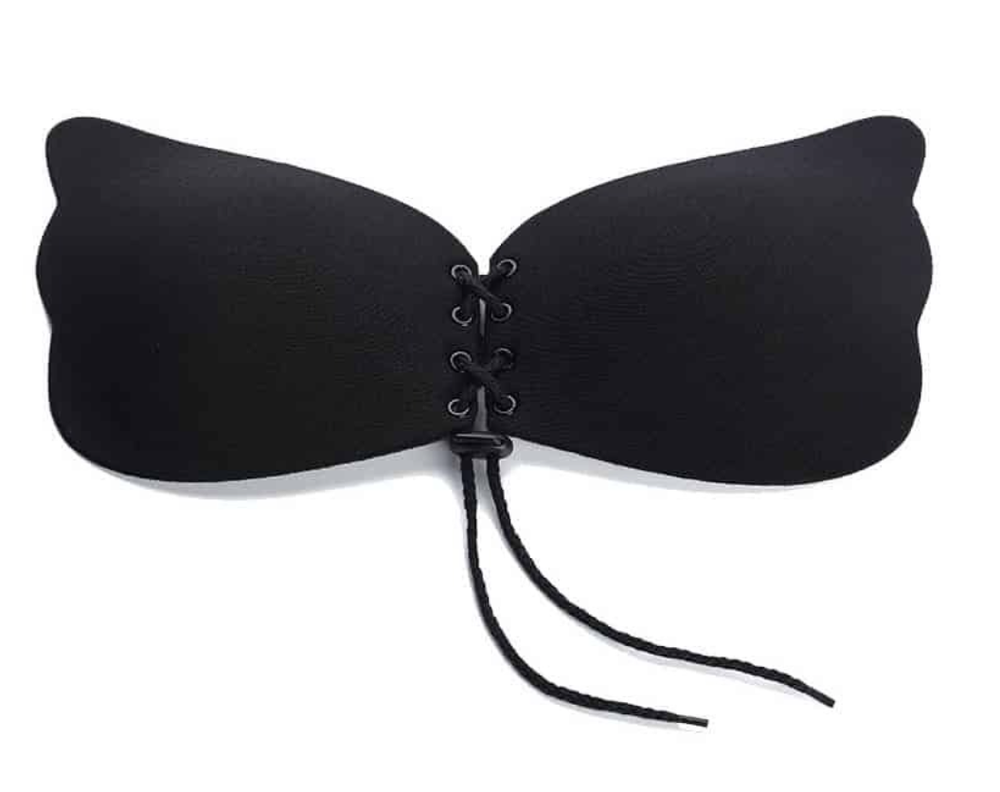 Sosten Push Up Sin Espalda Invisible Sujetador Adhesivo Negro-0
