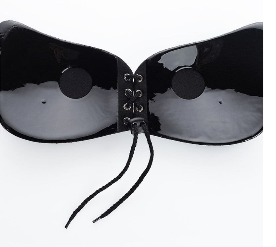 Sosten Push Up Sin Espalda Invisible Sujetador Adhesivo Negro-1