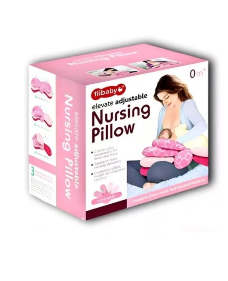 Almohada de Lactancia Ajustable 3 Niveles Multiuso Rosado-2