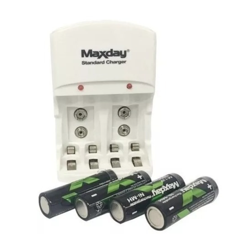 Cargador De Baterias AA AAA 9v + 4Pilas Recargable AA-2
