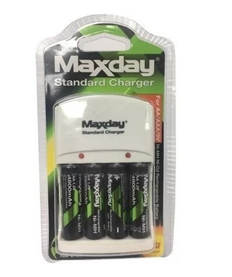 Cargador De Baterias AA AAA 9v + 4Pilas Recargable AA-0