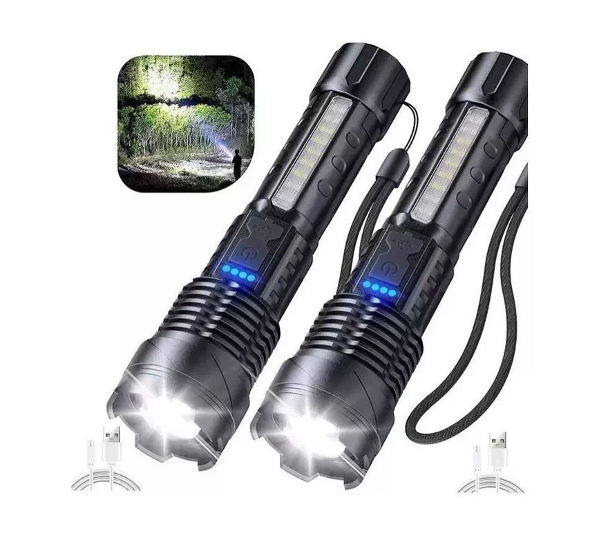 Packx2 Linterna Led Usb Titanium Tactical Laser Pro Camping-0