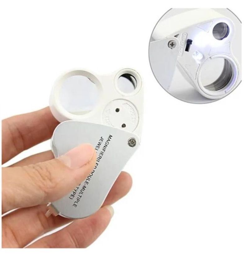 2 x Lupa Joyero Doble 30x 60x Con Luz Led Cuenta H-0