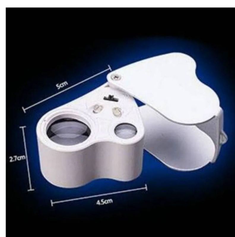 2 x Lupa Joyero Doble 30x 60x Con Luz Led Cuenta H-1
