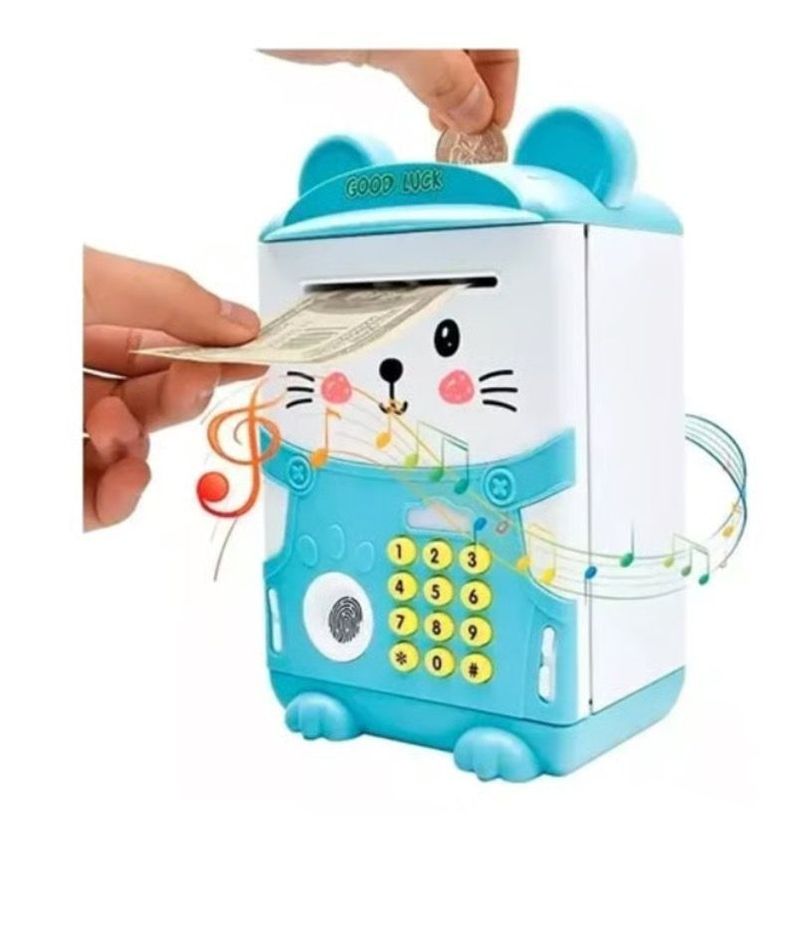Alcancía Gato Ahorro Automatica Sonido y Huella-3