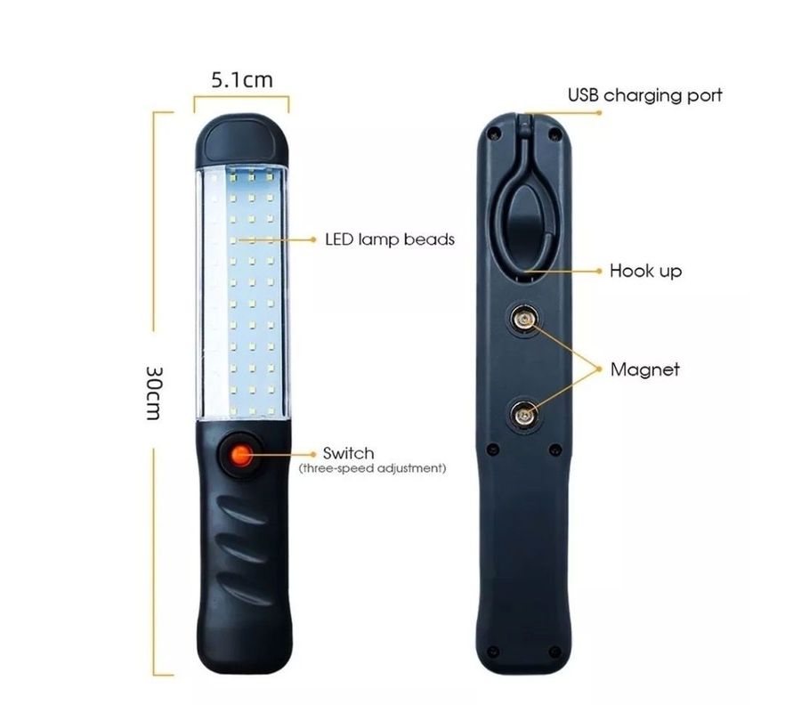 x2 Lampara Linterna De Mano Recargable Emergencia Colgante 007-4