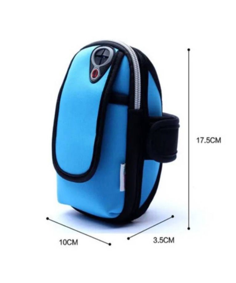 Bolsa AZUL Riñonera con Soporte para Brazalete -1