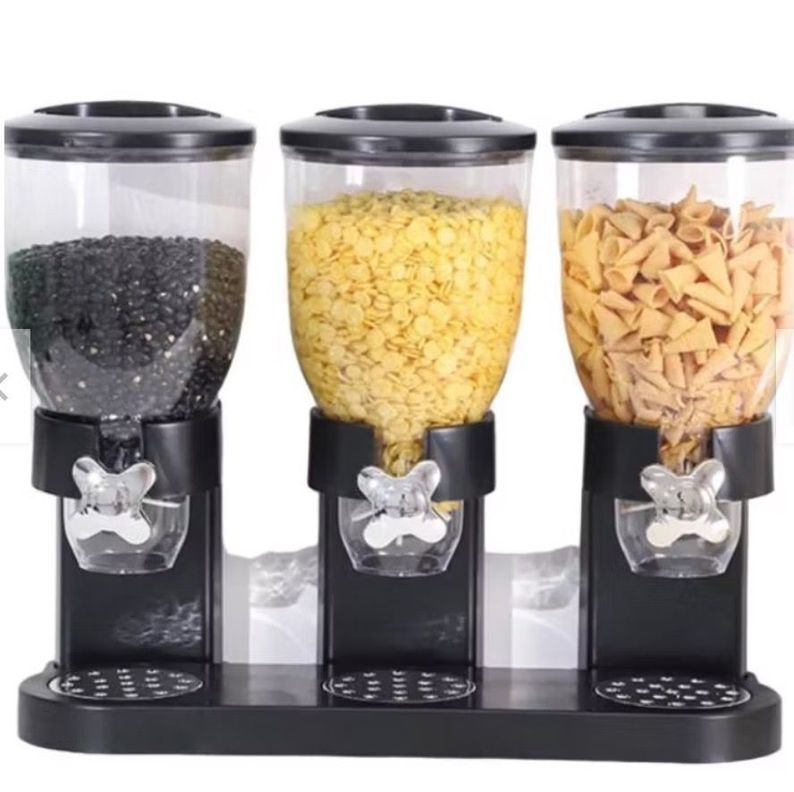 Dispensador Triple De Mesa Cereal Granos Dulces Frutos Secos-0