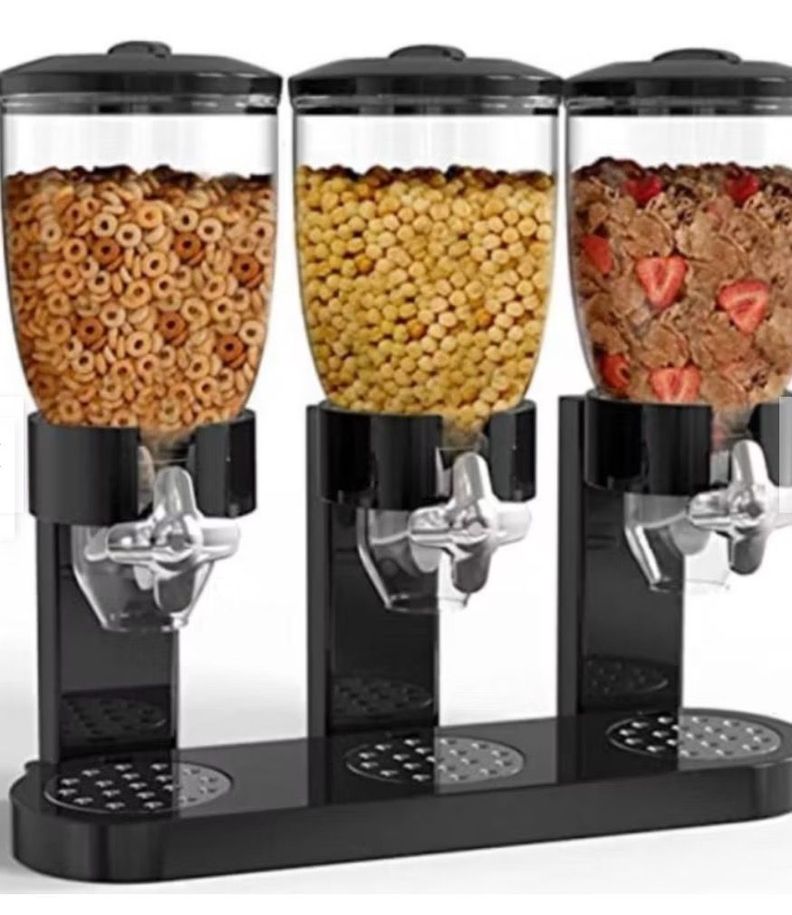 Dispensador Triple De Mesa Cereal Granos Dulces Frutos Secos-2