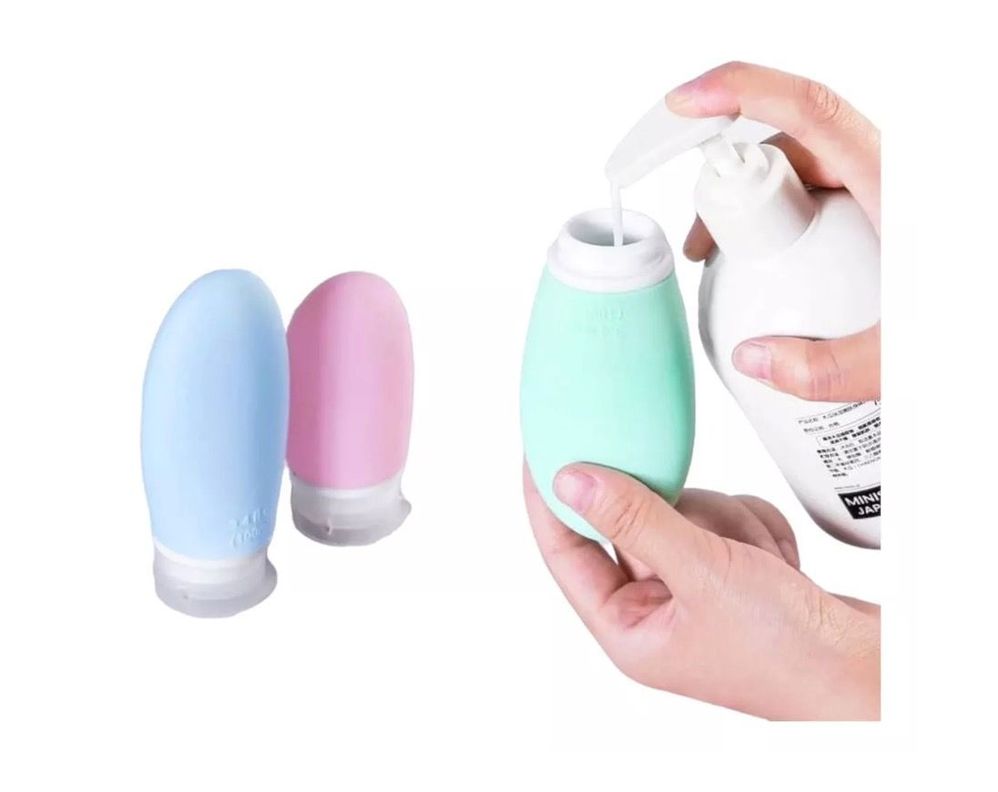 Kit De Viaje X4 Botellas De Silicona Dispensadores 90ml-3